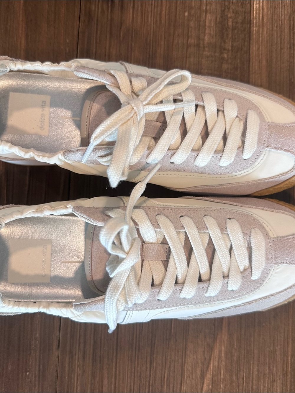 Dolce Vita White and Light Cream Women's Sneakers
